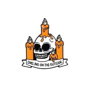 Skull Skeleton Grave Enamel Pins Cactus Mushroom Pumpkin Halloween brooch pin